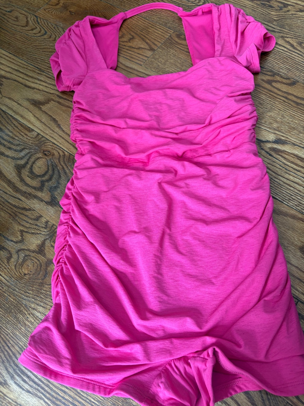FP Movement by Free People Hot Pink Ruched Mini Dress